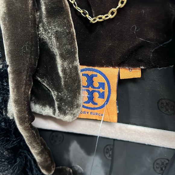 TORY BURCH THE IMERA TWEED VELVET JACKET  BLAZER IN CHOCOLATE BROWN - Picture 2 of 5